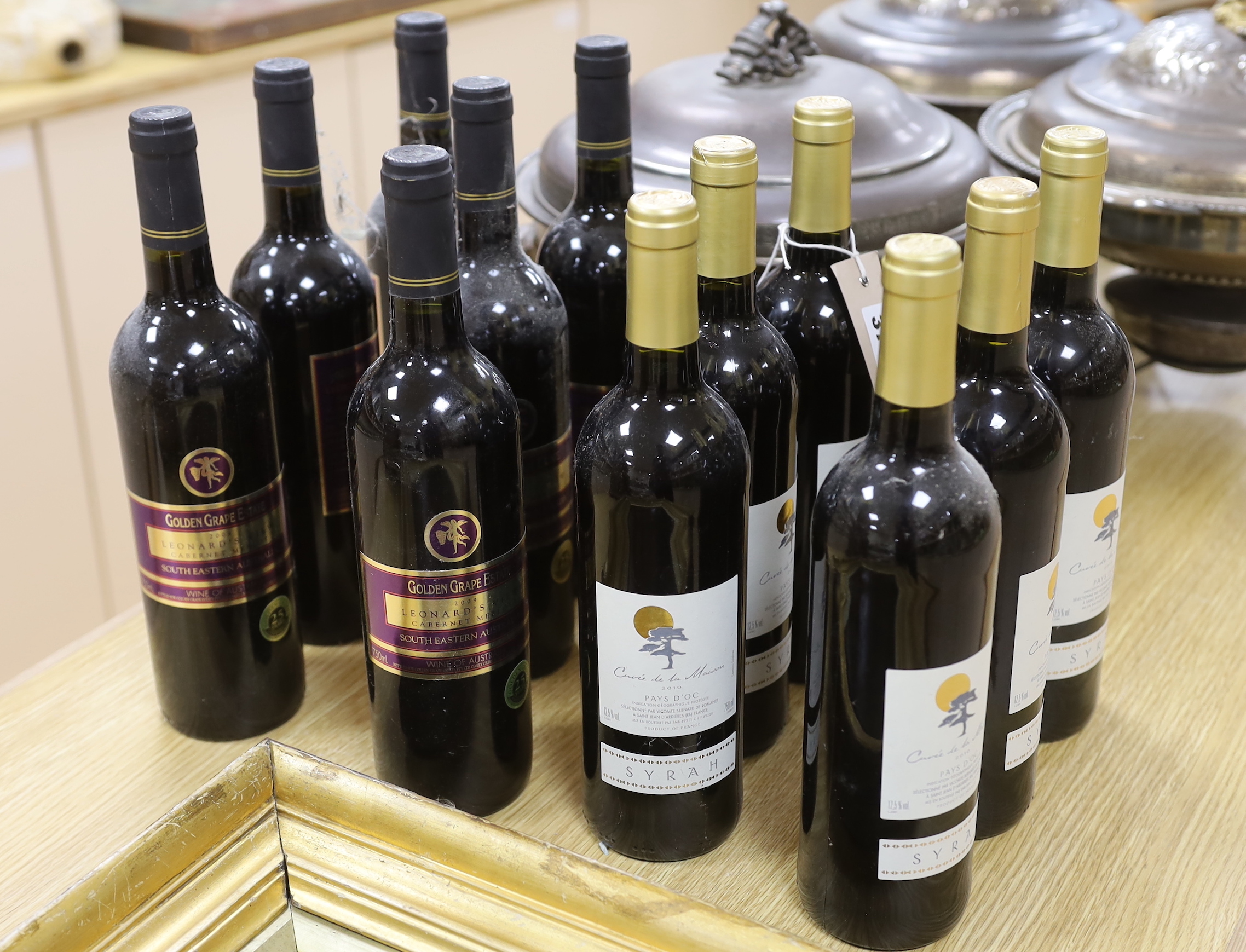 Six bottles of Cuvee de La Maison 2010 and six bottles of Leonard’s View Cabernet Merlot 2009 (12)